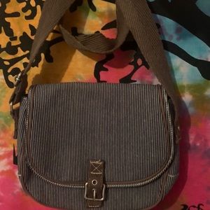 thirty one striped satchel bag